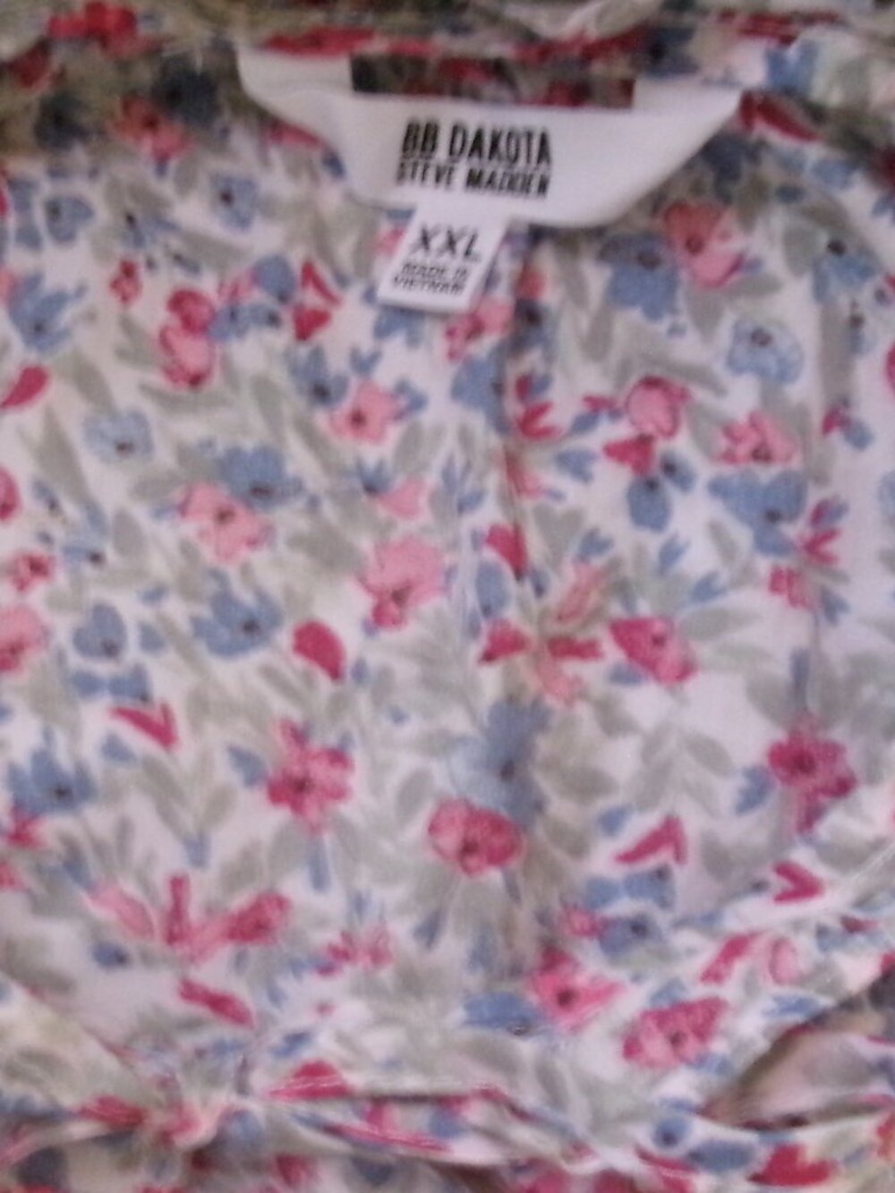 NWT BB Dakota Steve Madden XXL Floral Ruffle Sleeve. Tie Front Top - Picture 4 of 7